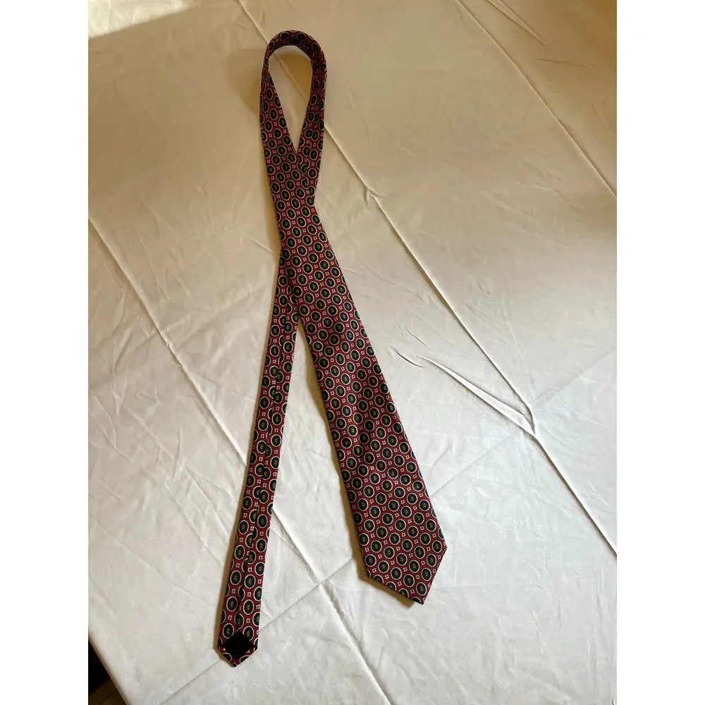 Chaps Ralph Lauren Red Navy Silk Men's Neck Tie